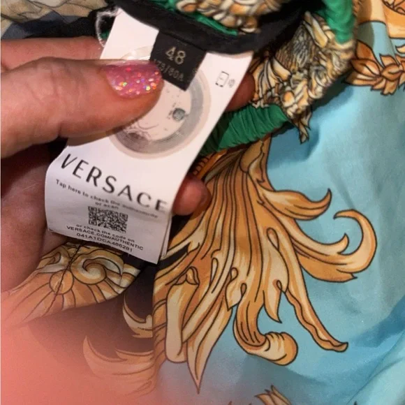 Versace Turquoise and Gold Baroque Design - Picture 3 of 4